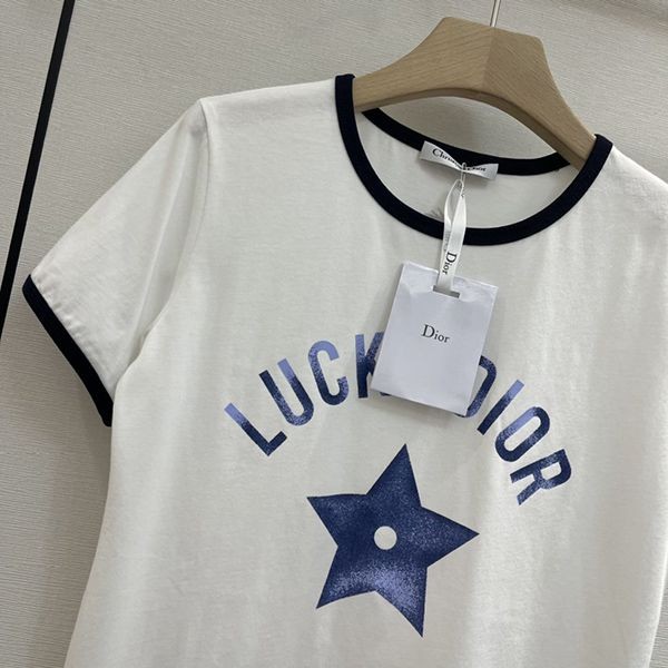 ☆超人気☆ディオール ラッキーディオール コットン リネン Tシャツ 偽物 dee98841激安送料無料