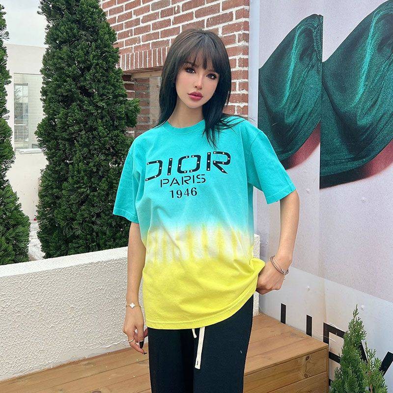 人気急上昇ディオール コピー グラデーション ロゴ コットン Tシャツ dek47597人気