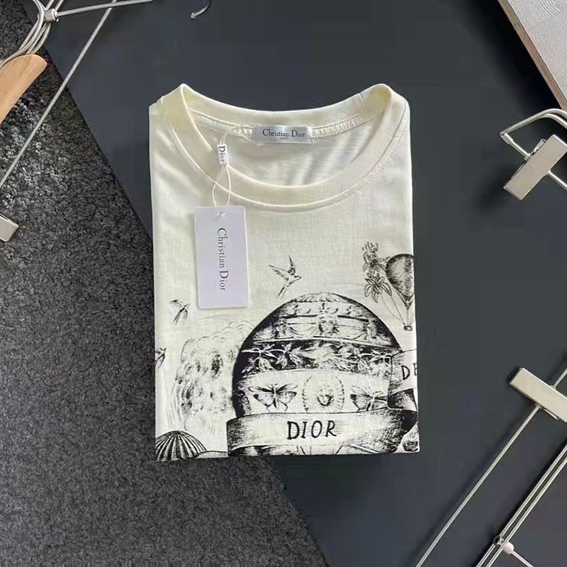 可愛い◆上質 ディオール Tシャツ 偽物 シンプル ロゴ刺繍入り コットンジャージー des48459通販