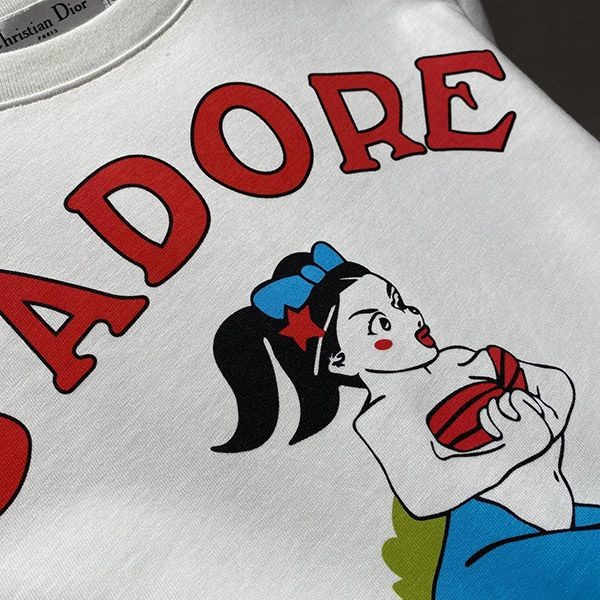 一目惚れ♪ディオール マーメイド 半袖Tシャツ 偽物 白 ホワイト det10069高い品質