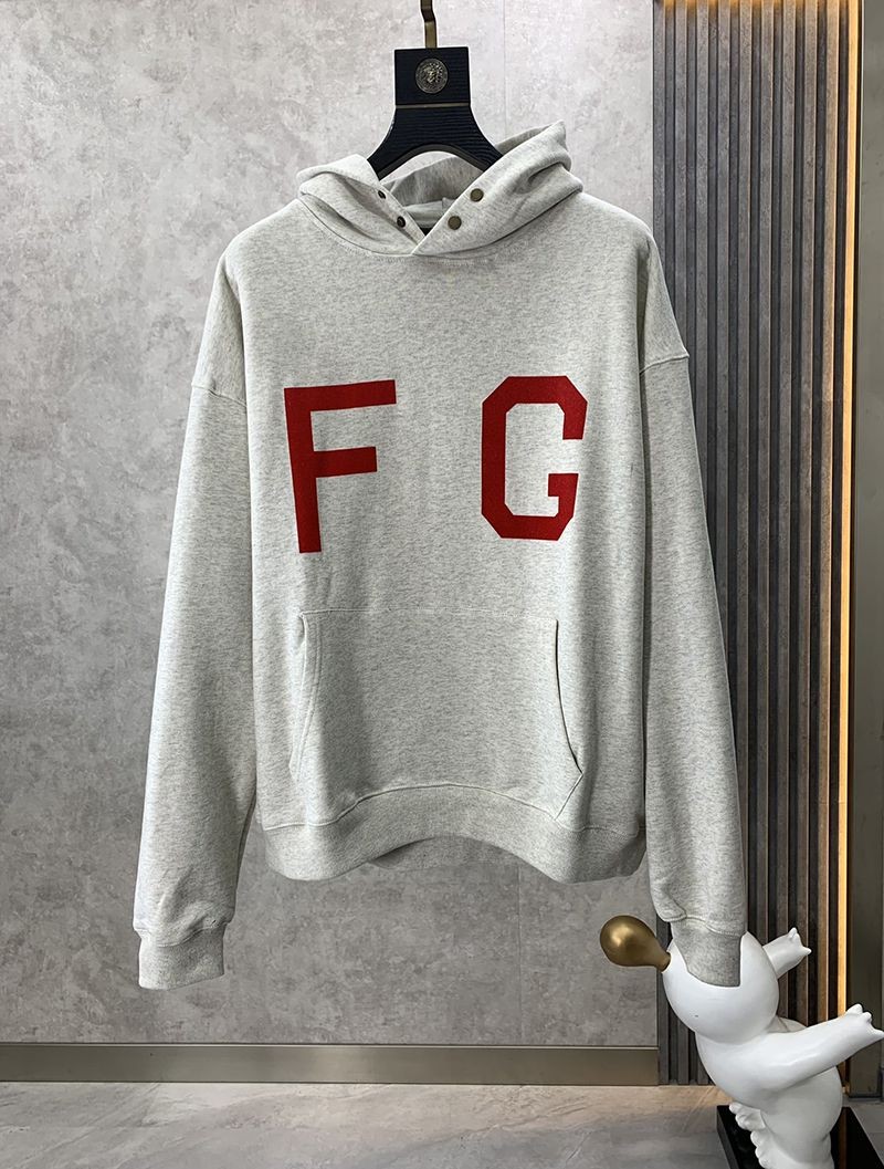 21AW新作フィアオブゴッド FG コピー ロゴ付パーカー グレー fib89196通販