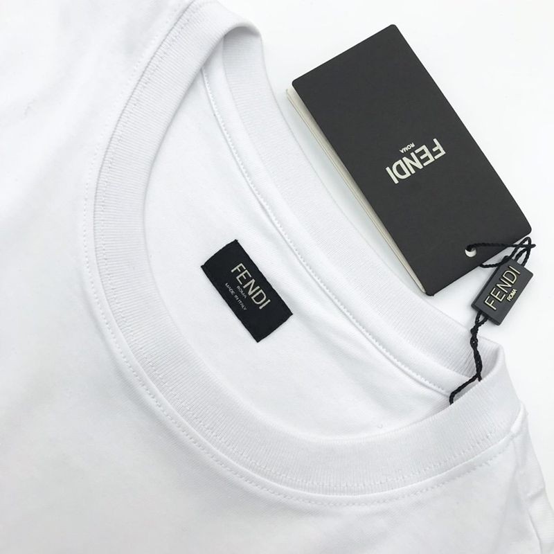 春夏新作 フェンディモンスター ロゴ コピー クルーネック Tシャツ fec07067激安送料無料