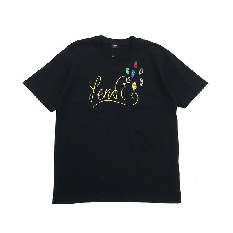 争奪戦 フェンディ◆クルーネックロゴジャージーTシャツ fee57889激安送料無料