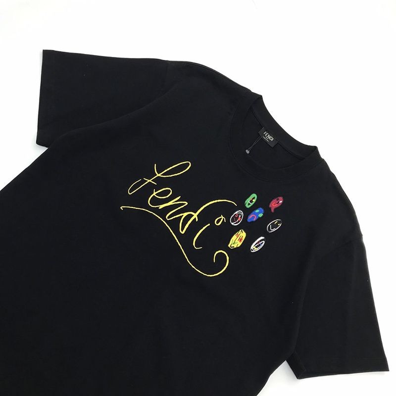争奪戦 フェンディ◆クルーネックロゴジャージーTシャツ fee57889高い品質