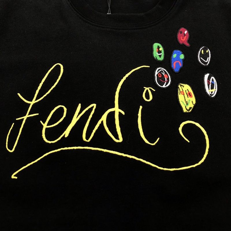 争奪戦 フェンディ◆クルーネックロゴジャージーTシャツ fee57889人気