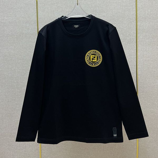 入手困難フェンディ アジュール刺繍FF 長袖クルーネック Tシャツ コピー 2色 fee86210最高級