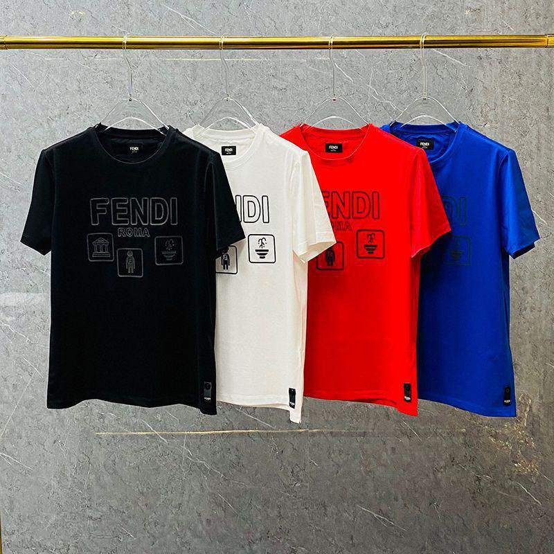 人気No1 フェンディ ROMA ロゴ クルーネック偽物 Tシャツ fek26035通販
