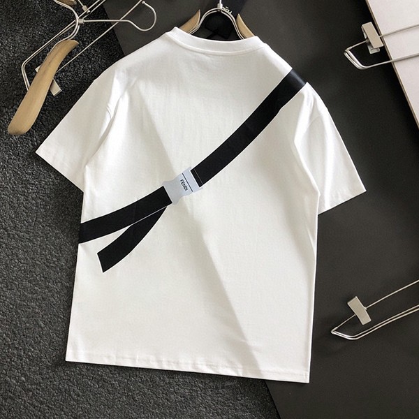 定番フェンディ ホワイト ジャージー 半袖 Tシャツ コピー fem81586激安送料無料