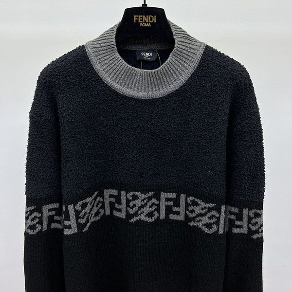 入手困難 フェンディ☆ FFモチーフ 偽物 ビスコース セーター feq30589高い品質