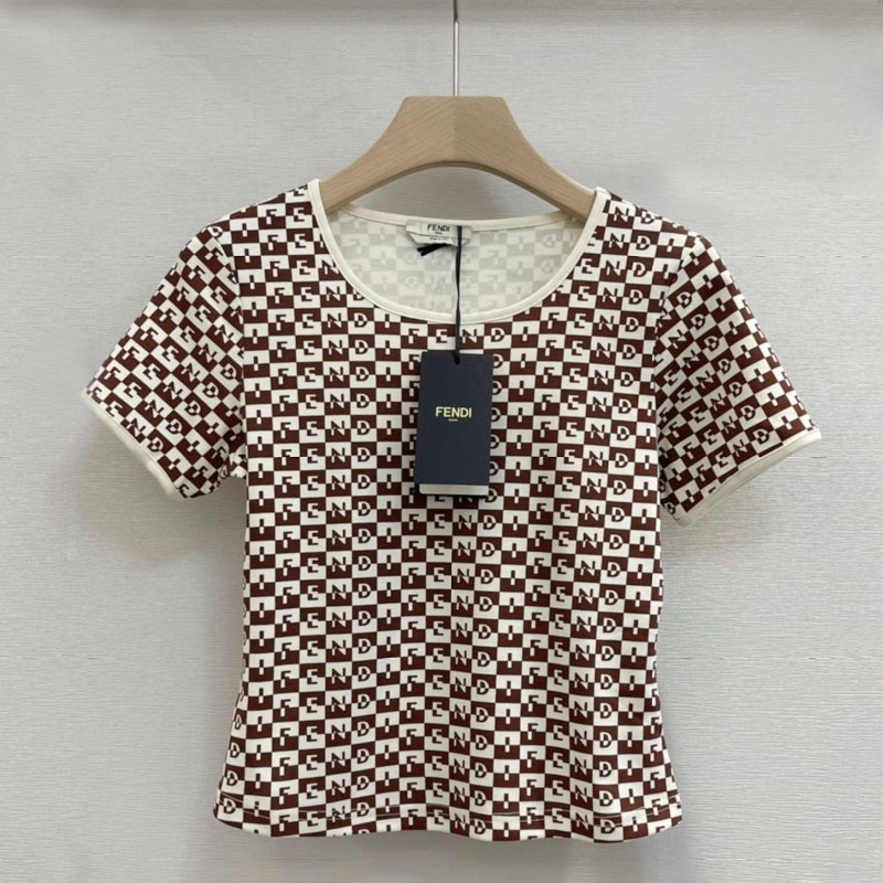 21-22AW【フェンディ】FFカーリグラフィ コットンジャージー Tシャツ コピー feq67325