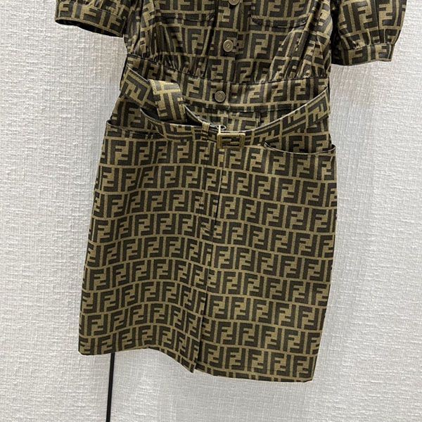 人気No1 フェンディ★ ブラウンツイルドレス★シャツワンピース コピー fer54733N級品