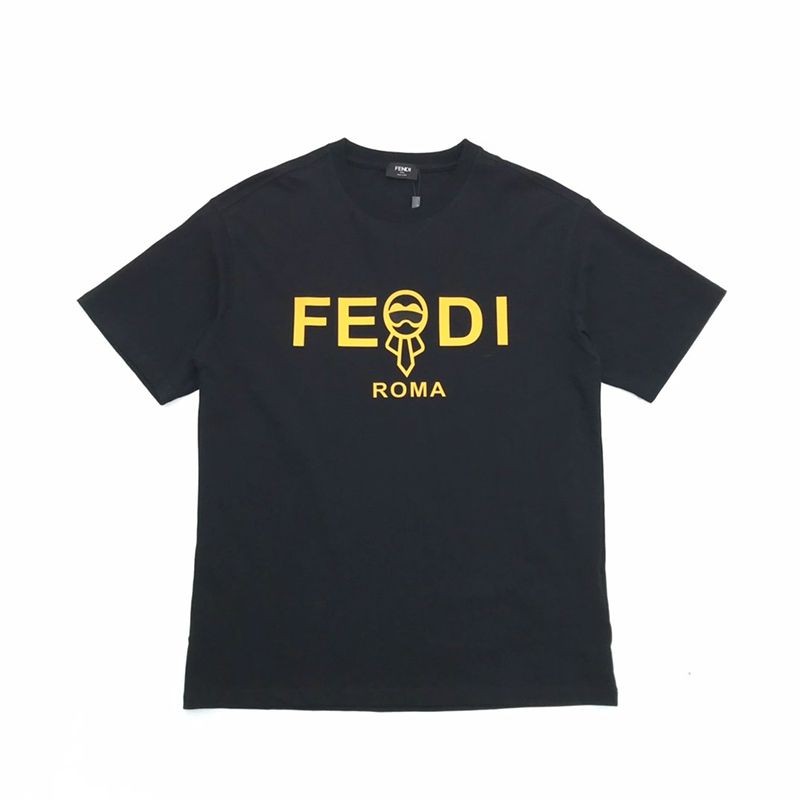 世界中で大人気♪ フェンディ◆クルーネックロゴジャージー コピー Tシャツ fes50374激安送料無料