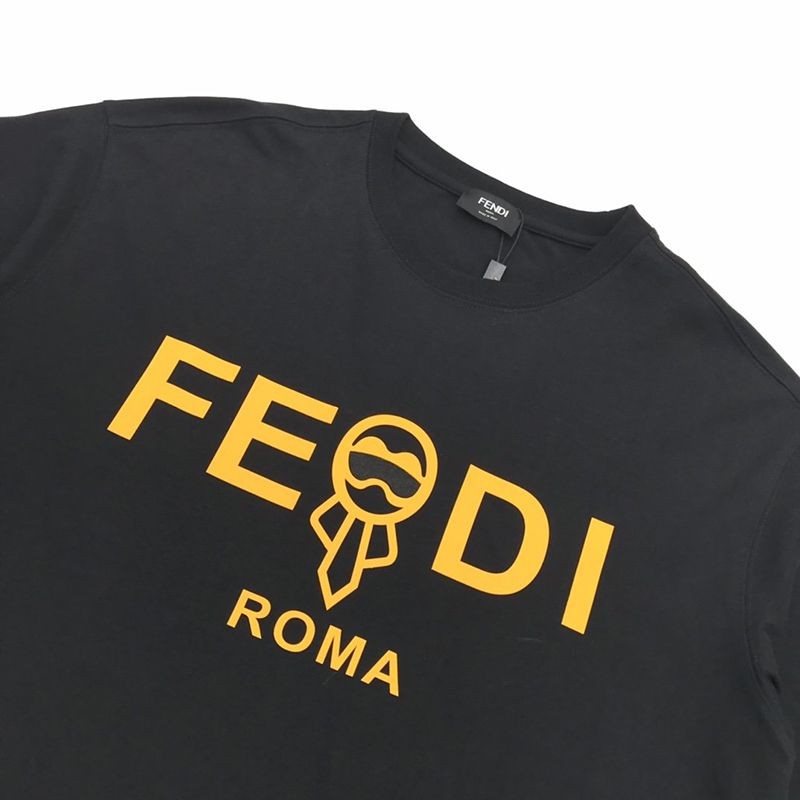 世界中で大人気♪ フェンディ◆クルーネックロゴジャージー コピー Tシャツ fes50374高い品質