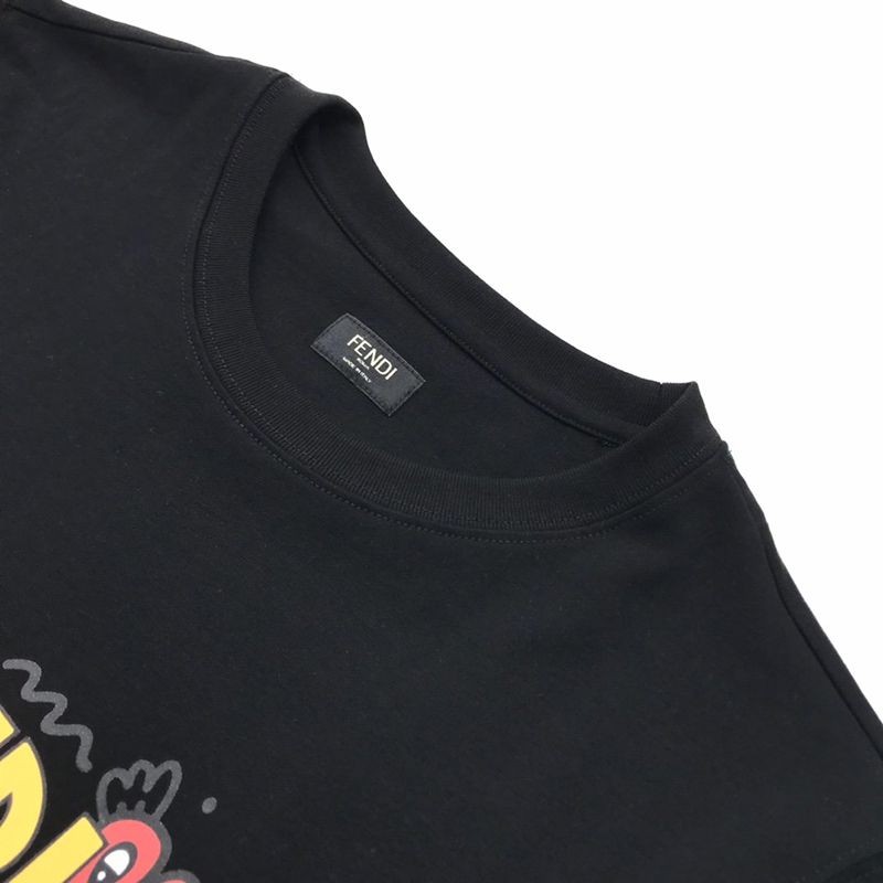 セール新作 フェンディ◆クルーネックロゴジャージー 偽物Tシャツ feu30299激安送料無料