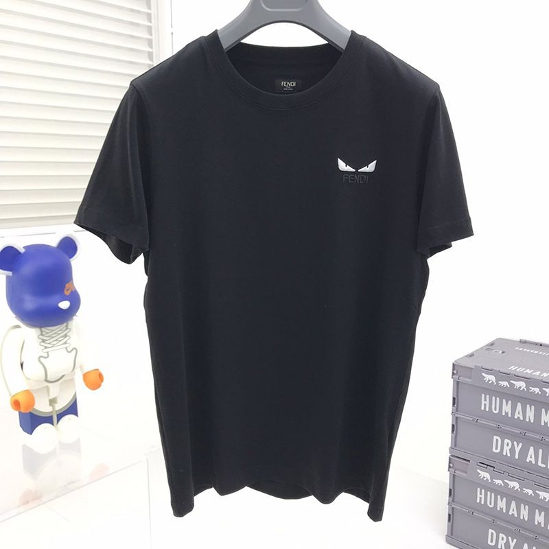争奪戦 フェンディモンスター ロゴ クルーネック 偽物 Tシャツ fev46686