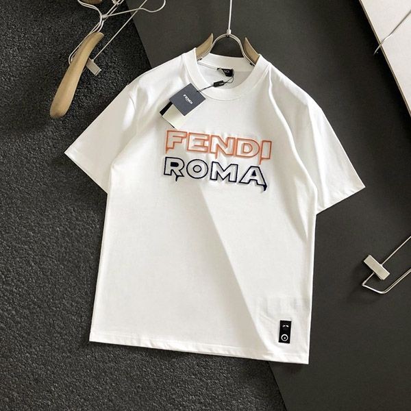 世界中で大人気♪フェンディ スーパーコピー ロゴ刺繍入り コットン Tシャツ 2色 few37556激安送料無料