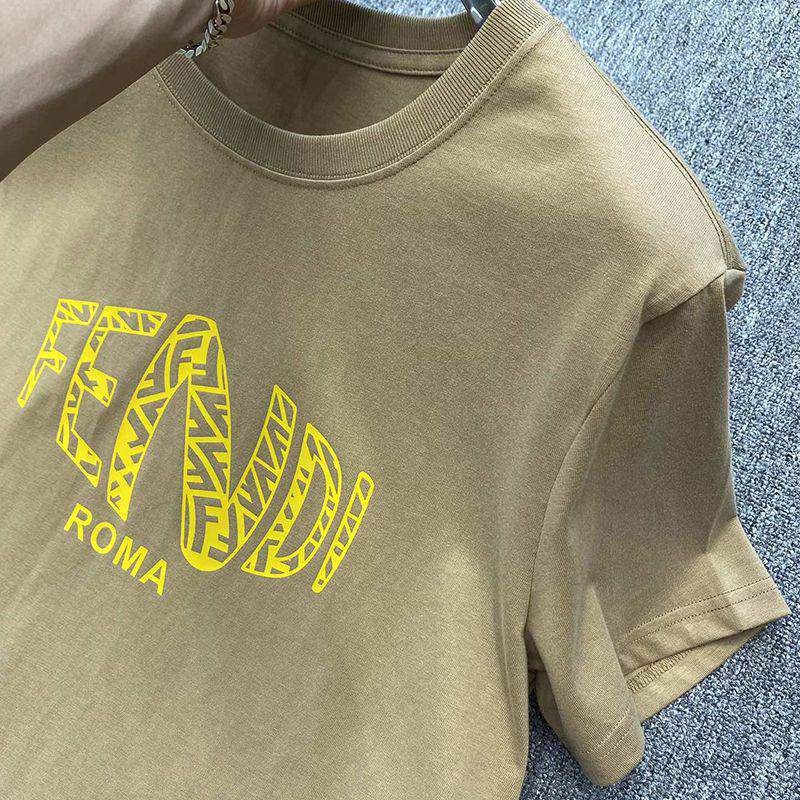 稀少 フェンディ ROMA ロゴ クルーネック コピー Tシャツ fez50771N級品