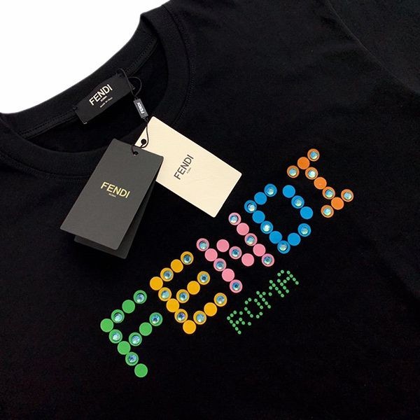 大人気!!新色 フェンディ◆クルーネックロゴジャージー コピーTシャツ fez81956激安送料無料