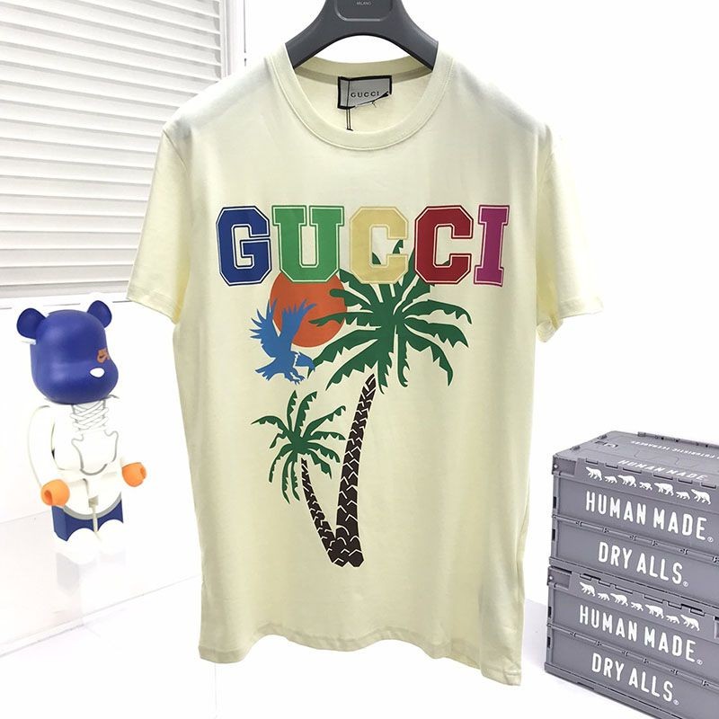 大人気！新作【グッチ】パームツリー コットン ジャージー Tシャツ コピー 2色 548334XJEOW7548通販
