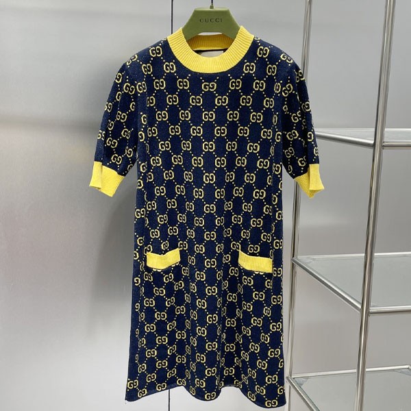 【日本未発売】グッチ ラメ GG ジャカード ドレス ワンピース コピー 692707XKB544597