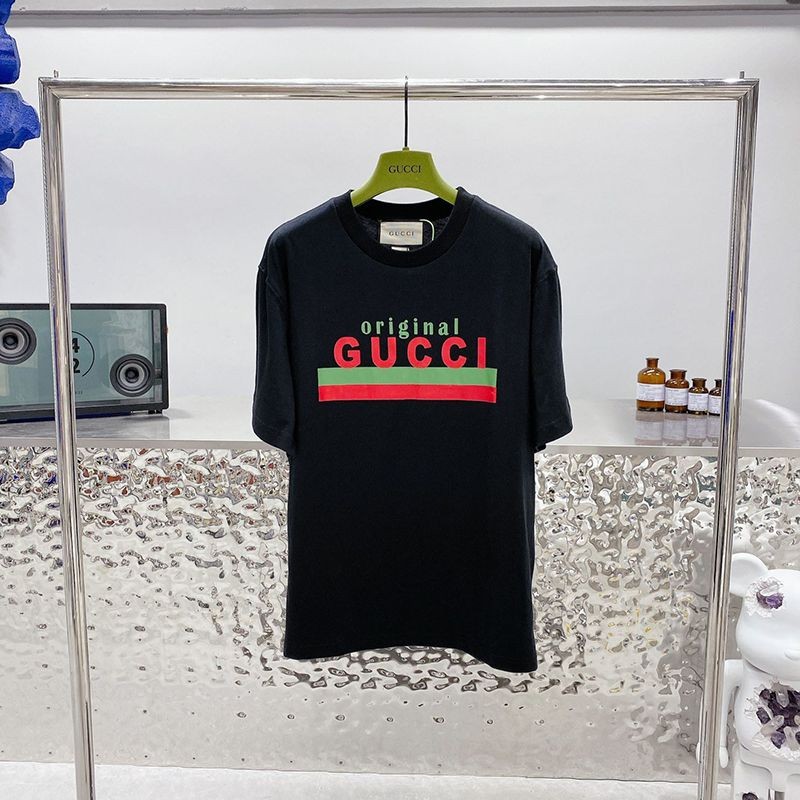 希少色☆グッチ ロゴ コットンTシャツ スーパーコピー バックフラワーアップリケ gua22340激安送料無料
