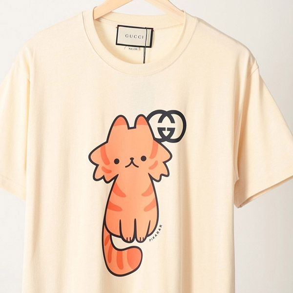 目を惹くカラー グッチ プリント コットン Tシャツ スーパーコピー gua50728代引きを販売