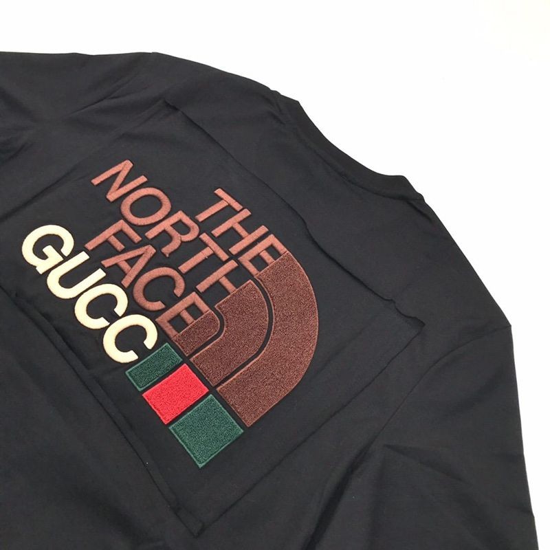 春夏新作グッチ x ノースフェイス コラボ 半袖Tシャツ パロディ gua78961高い品質