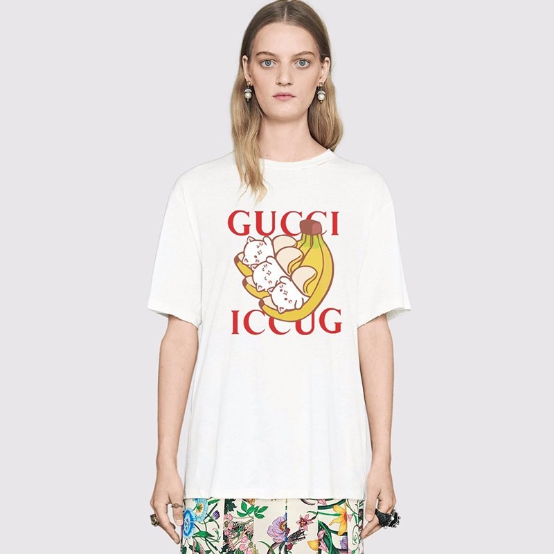大人気!!新色 ☆グッチ☆ ばなにゃプリント オーバーサイズTシャツコピー gub49687激安送料無料