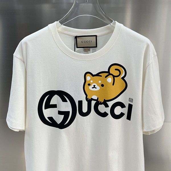 すぐ届グッチ×Kawaii コピー キャットプリント Tシャツ guc74799激安送料無料