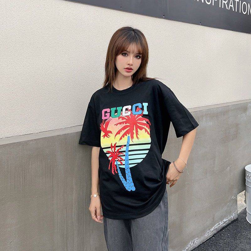 21AW新作グッチ ヤシ コットン Tシャツ 偽物 guc81693