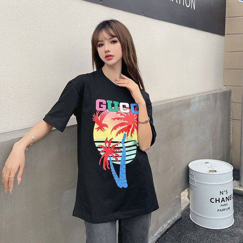 21AW新作グッチ ヤシ コットン Tシャツ 偽物 guc81693代引きを販売