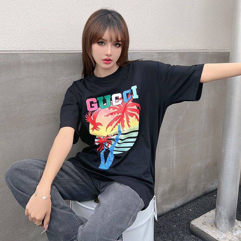 21AW新作グッチ ヤシ コットン Tシャツ 偽物 guc81693品質保証