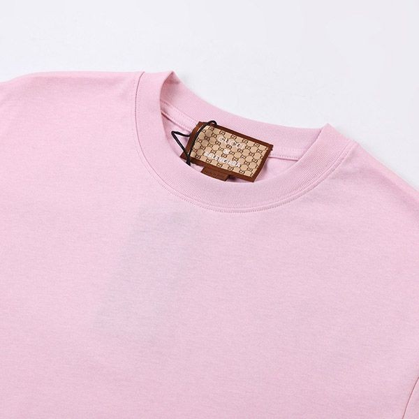送料込グッチ バレンシアガ 偽物 コラボ ロゴ ピンクTシャツ guc85308激安送料無料