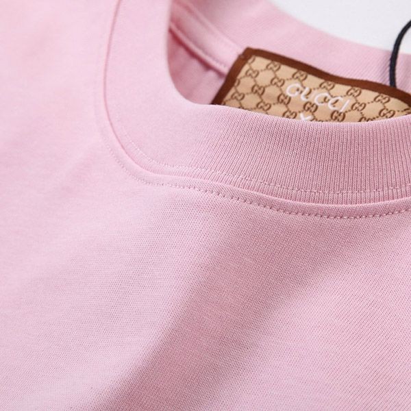 送料込グッチ バレンシアガ 偽物 コラボ ロゴ ピンクTシャツ guc85308高い品質