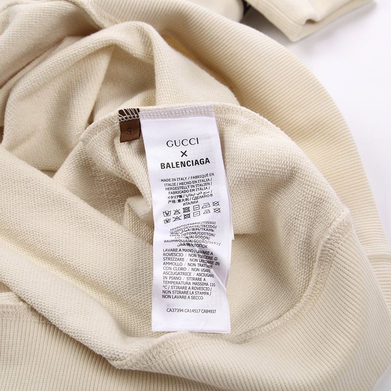 【限定カラー】グッチ×バレンシアガ コピー ベージュ コットンスウェットシャツ gue42486代引きを販売