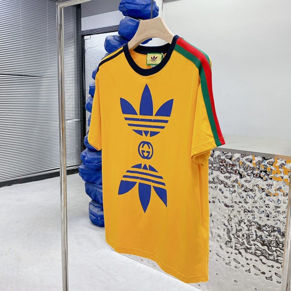21-22AW ディダス×グッチ コットン ジャージ Tシャツ コピー gue57855激安送料無料