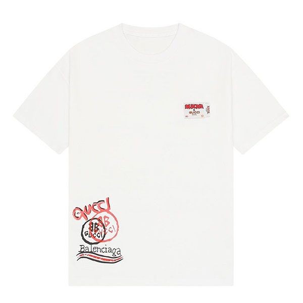 グッチ×バレンシアガ コラボ コピー クルーネック Tシャツ guf01259高い品質