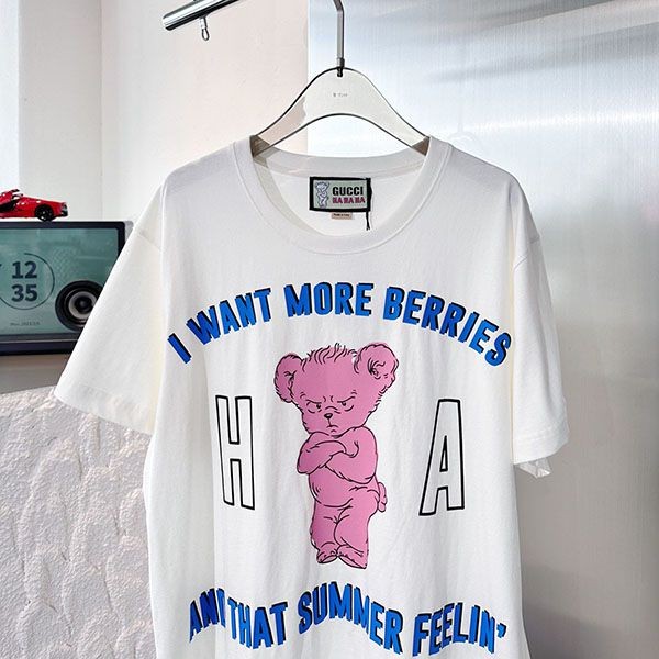 すぐ届く グッチ アニマル プリント コピー コットン Tシャツ guf59456激安送料無料