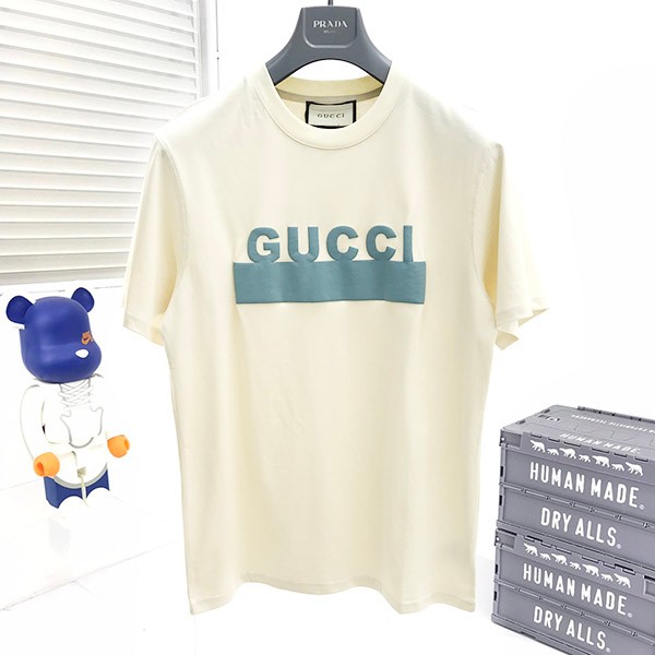 グッチ ホワイト Tシャツ 偽物 コットン 2色 guf64851品質保証