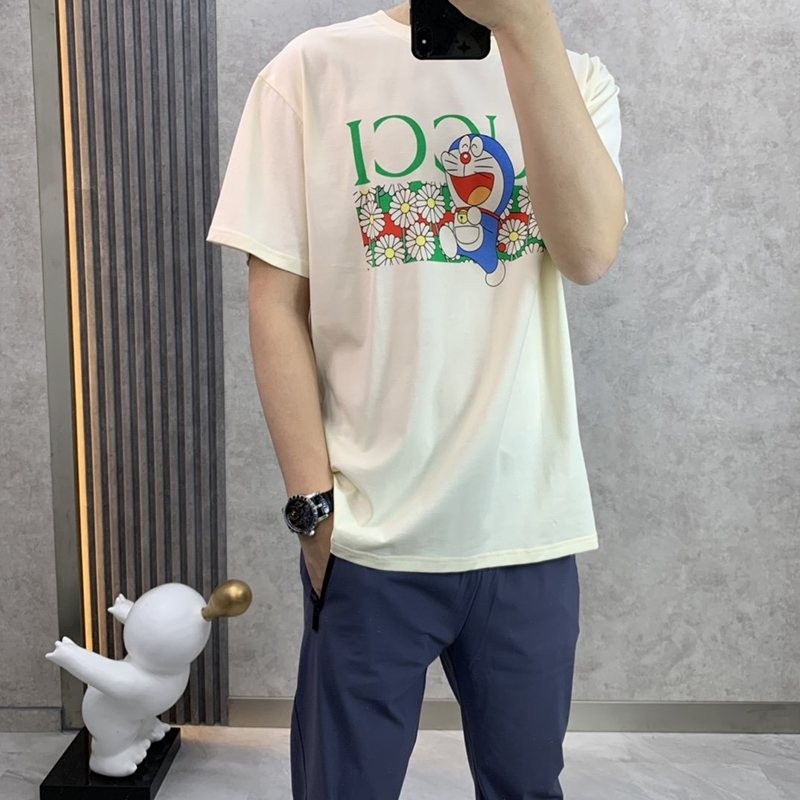 超話題!グッチxドラえもん コピー★コラボ★オーバーサイズ Tシャツ gug48308品質保証