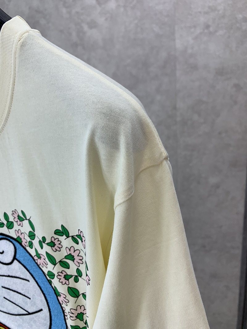 《大人気》ドラえもんx グッチ 偽物 オーバーサイズ Tシャツ guh99279高い品質