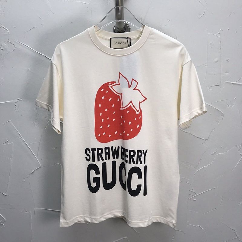 セール新作★"グッチ STRAWBERRY コピー" コットンTシャツ★すぐ届く！ gui32635