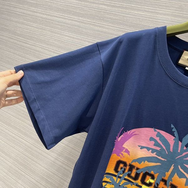 完売必至【グッチ】パームツリー コットン ジャージー Tシャツ コピー gui88097高い品質