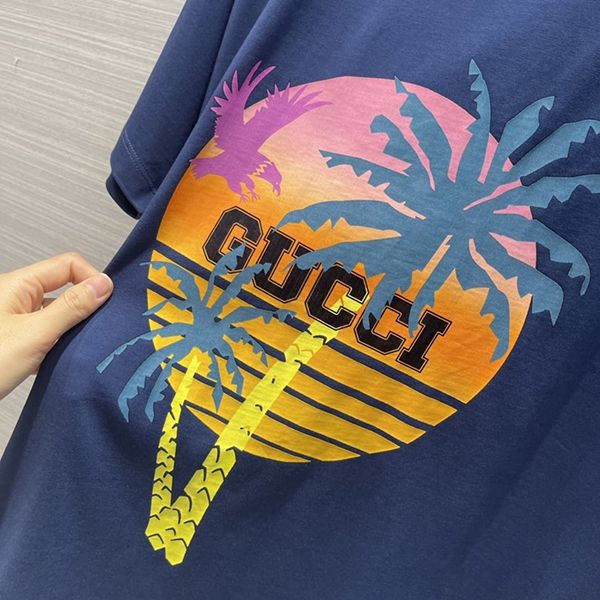 完売必至【グッチ】パームツリー コットン ジャージー Tシャツ コピー gui88097人気
