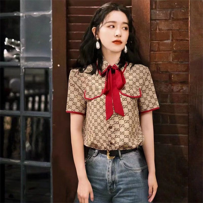 春夏新作【人気】グッチ☆ボーリングシャツ コピー パオナップル 半袖 GGロゴ guj07517