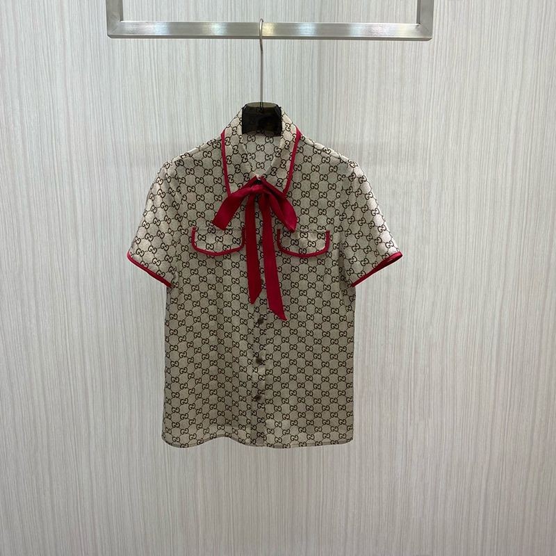 春夏新作【人気】グッチ☆ボーリングシャツ コピー パオナップル 半袖 GGロゴ guj07517通販