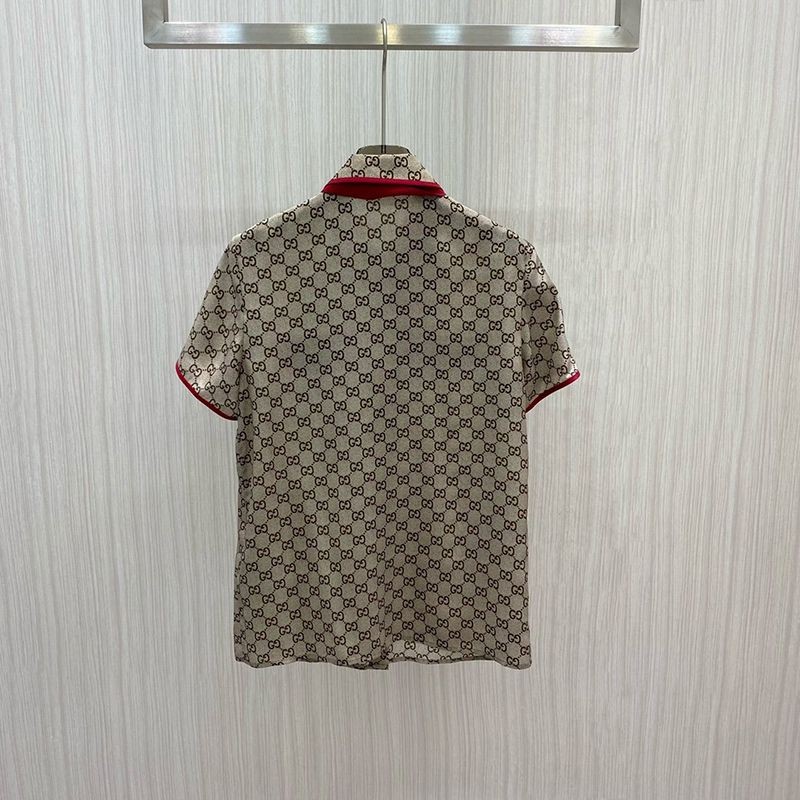 春夏新作【人気】グッチ☆ボーリングシャツ コピー パオナップル 半袖 GGロゴ guj07517激安送料無料
