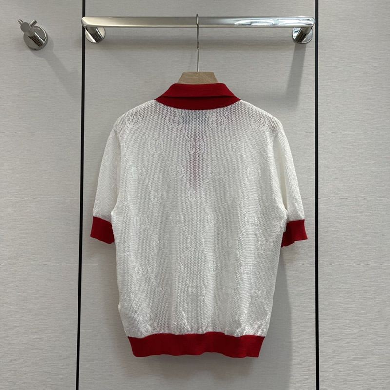 超話題!22新作 グッチ GGニット ストライプコットン ポロミニTシャツ コピー guj76575激安送料無料