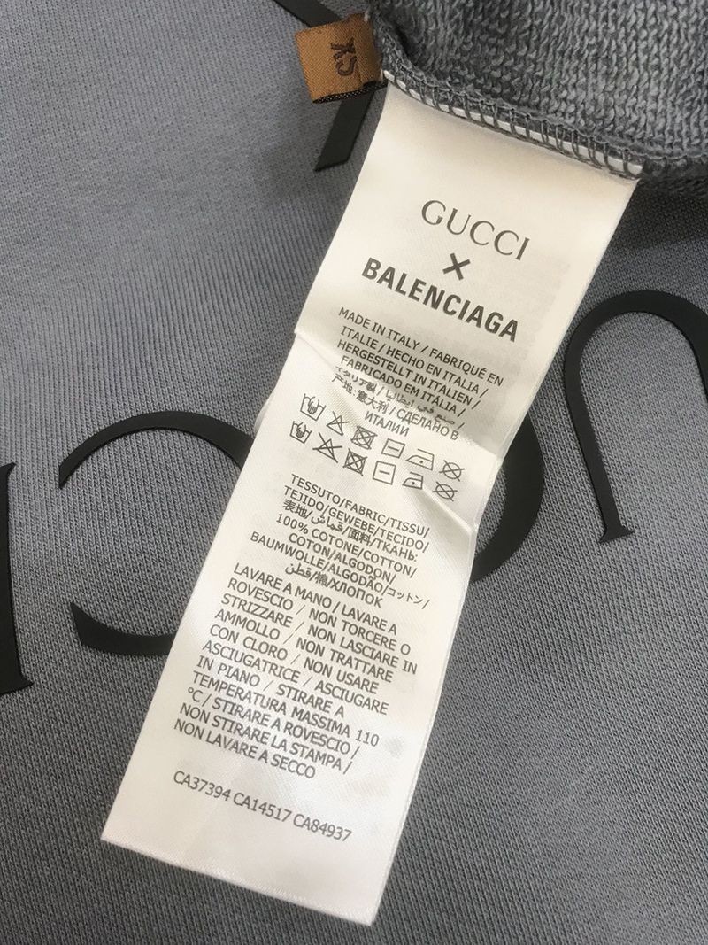 【限定カラー】グッチ×バレンシアガ 偽物 グレー コットン パーカー guk16446品質保証