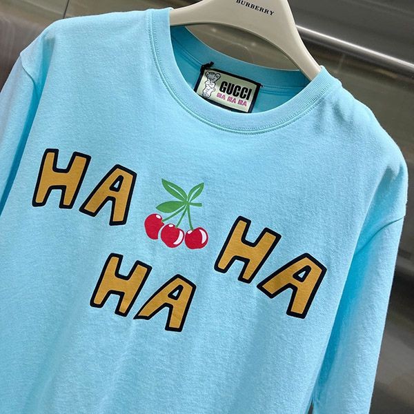 最安値挑戦 グッチ さくらんぼ コットン Tシャツ 偽物 gum32967通販